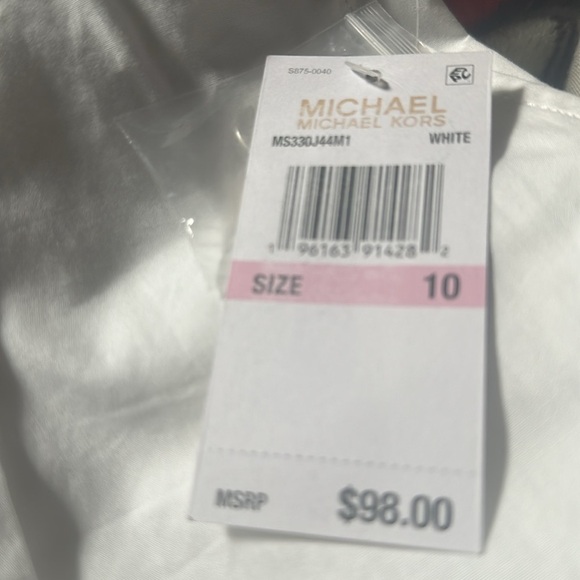 NWT Michael Michael Kors Shorts White 100% Cotton Poplin Summer High Rise - Picture 8 of 12